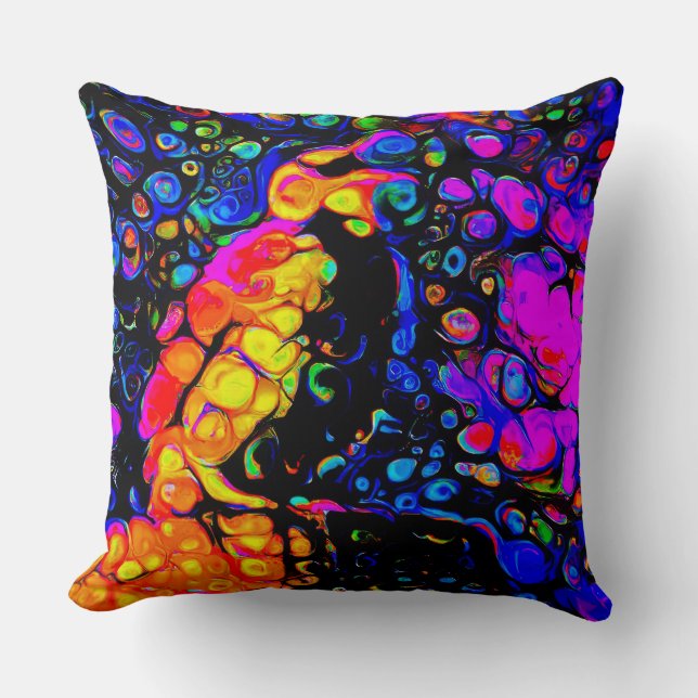 Coussin L'Oiseau Solitaire 4 : Style Art Liquide (Recto)