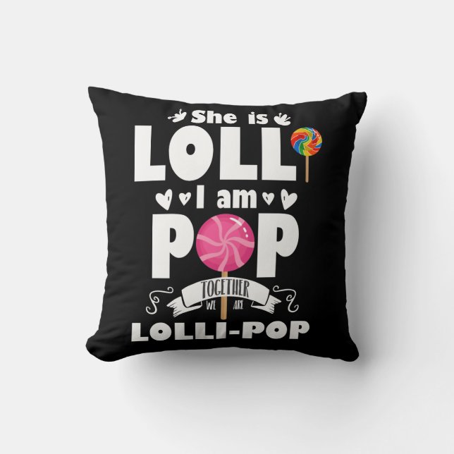 Coussin Lolli Pop Cute Grand-Enfant Grand-Parents Candy (Recto)