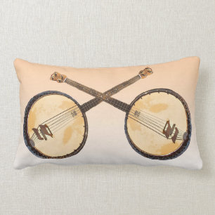 Coussin lombaire croisé de musique de deux banjos