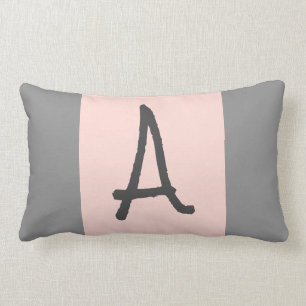 Coussin lombaire d'accent rose et gris de