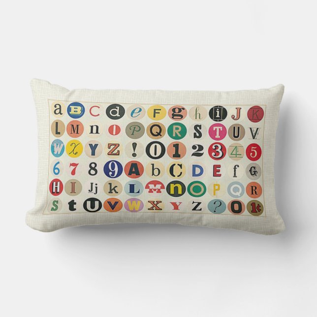 Coussin lombaire d'alphabet (Recto)