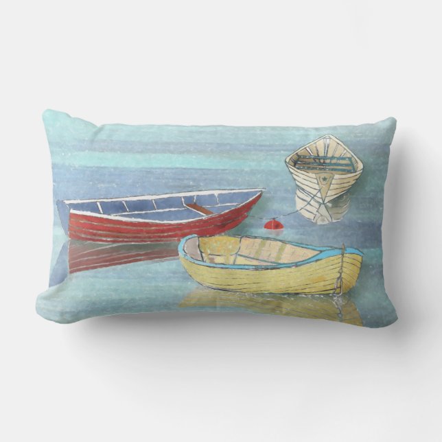 Coussin lombaire de bateaux de matin d'été au (Recto)