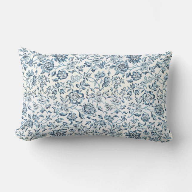 Coussin lombaire de fleur bleue (Recto)