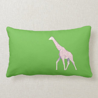 Coussin lombaire de girafe verte réversible