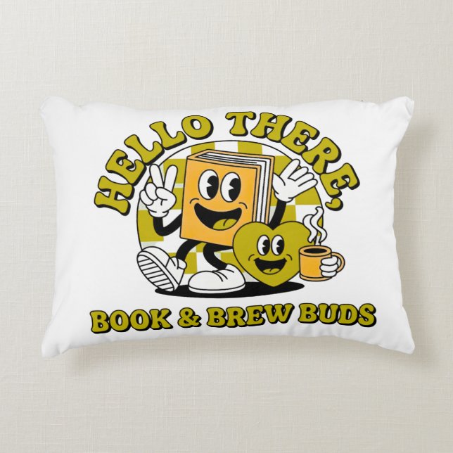 Coussin Lombaire de Lecture Retro Book & Brew Buds (Devant)
