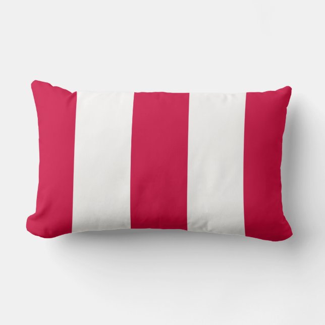 Coussin lombaire de rayure rouge et blanche de (Recto)