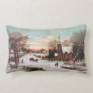 Coussin lombaire de réveillon de Noël vintage