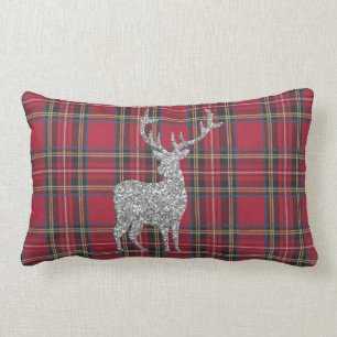 Coussin lombaire de tartan rouge