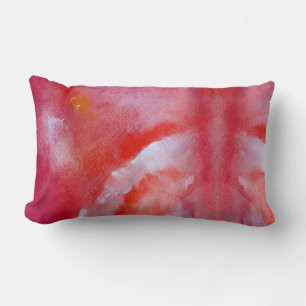 Coussin lombaire design art rose et jaune