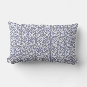 Coussin lombaire floral bleu imprimé en bloc