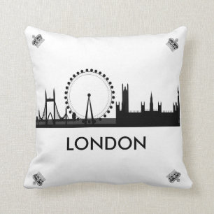 Coussin London Eye Skyline Royal Crown Jeu d'oreiller