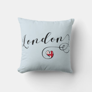 Coussin London Heart Throw Pillow, Grande-Bretagne