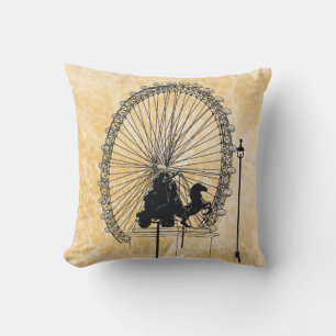 Coussin Londres Attraction Encre Croquis Neutre Abstrait