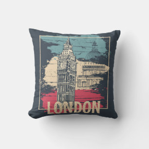 Coussin Londres Big Ben : Poster de typographie