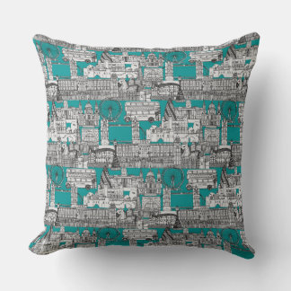 Coussin Londres toile bleue