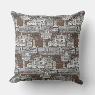 Coussin Londres toile mocha