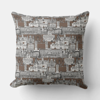 Coussin Londres toile mocha