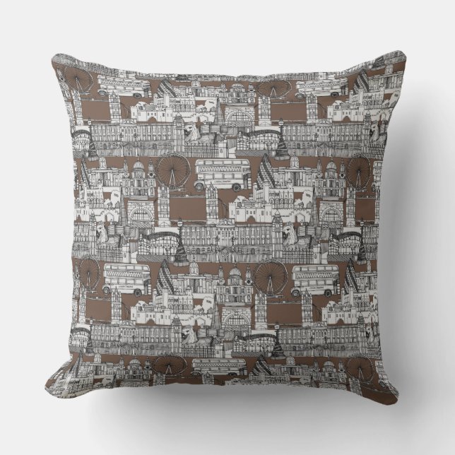 Coussin Londres toile mocha (Recto)