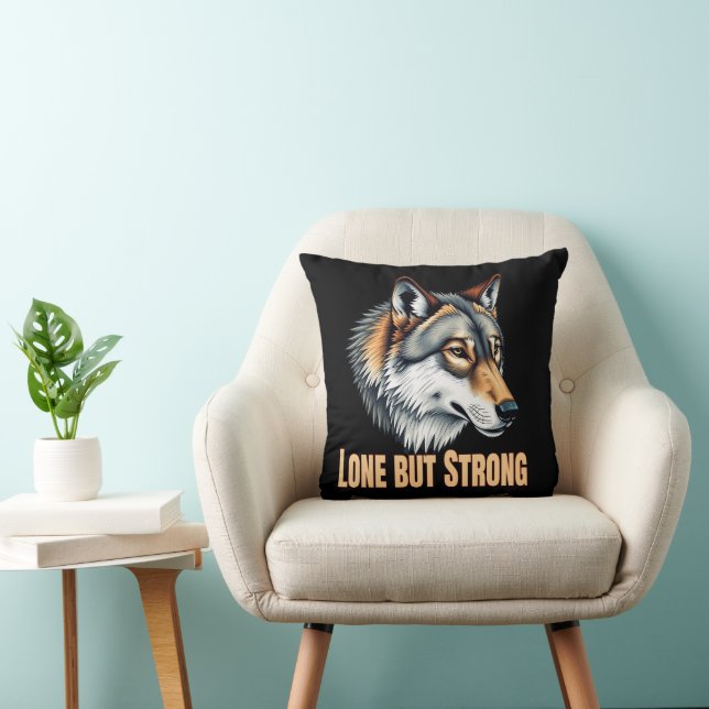 Coussin Lone But Strong Wolf (Chaise)