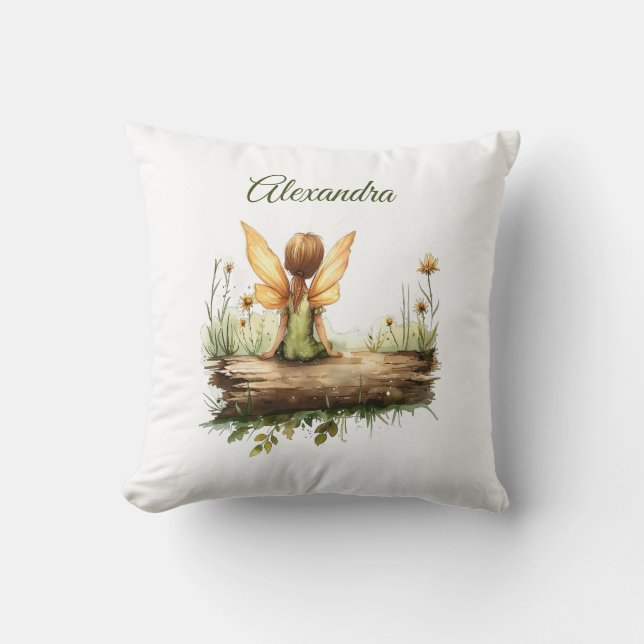 Coussin Lonely Fairy assis sur un journal (Recto)