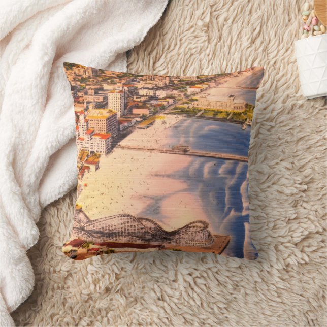 Coussin Long Beach CA – Photo de la promenade côtière rétr (Couverture)