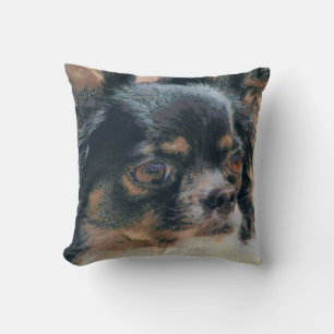 Coussin Long carré mignon d'illustration de chiwawa de