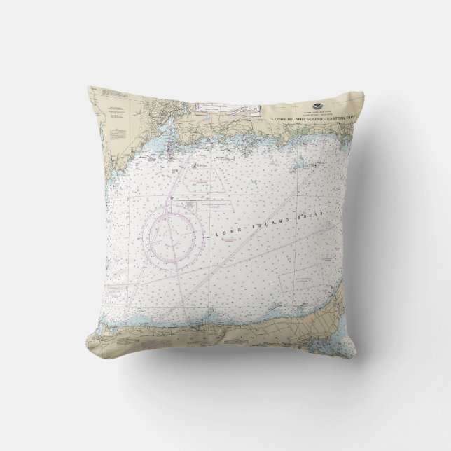 Coussin Long Island Sound Partie Est Carte Nautique (Recto)