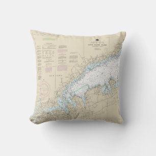 Coussin Long Island Sound Western Part Carte marine