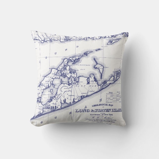Coussin Long Island The Hamptons Map VC (Recto)