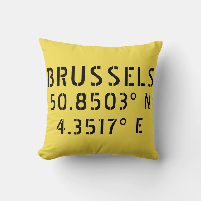 Coussin Longitude de la latitude de Bruxelles (Recto)
