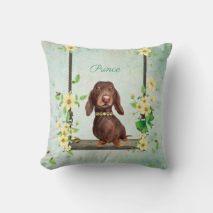 Coussin Longue Cheveux Dachshund Ressort Jeu d'oreiller