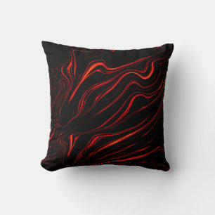 Coussin Longue trace rouge dans le fond noir