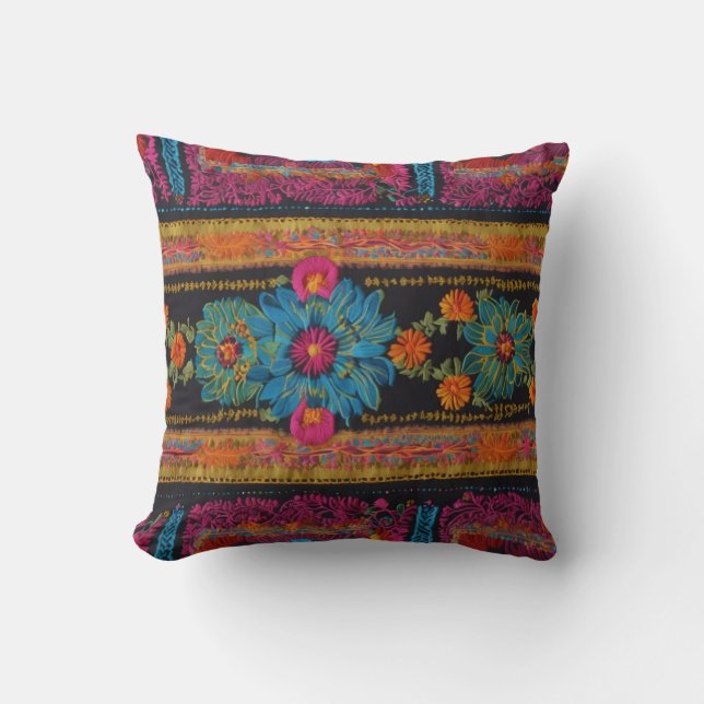 Coussin Look brodé Floral (Recto)