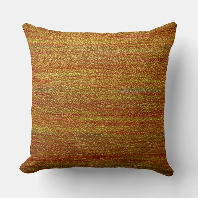 Coussin Look en cuir orange (Recto)