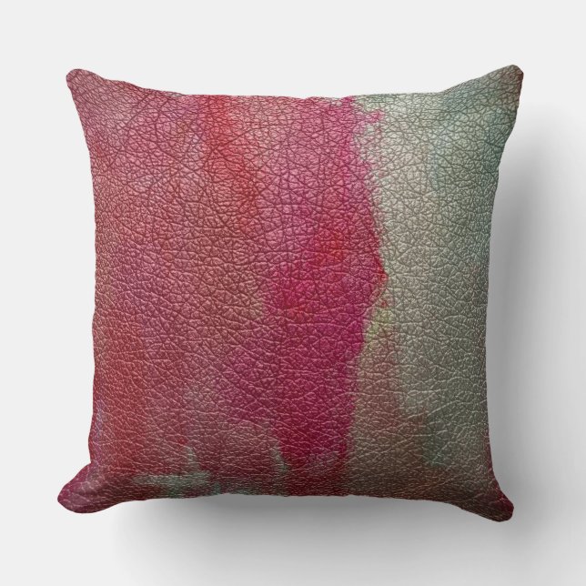 Coussin Look en cuir rose (Recto)