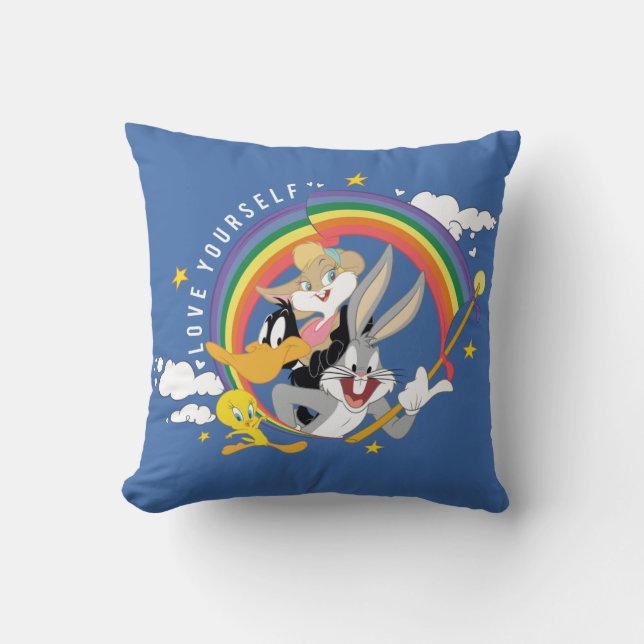 Coussin LOONEY TUNES™ - Love Yourself Pride Badge (Recto)
