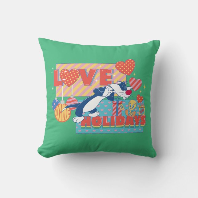 Coussin LOONEY TUNES™ | SYLVESTER™ & TWEETY™Love Holidays (Recto)