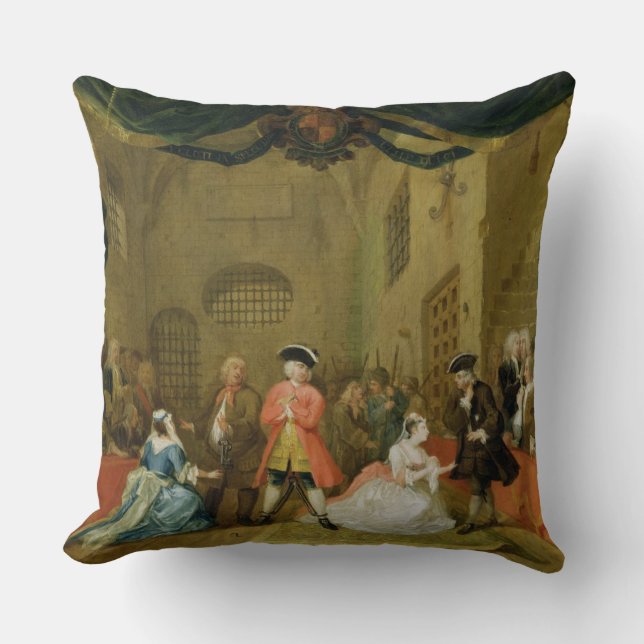 Coussin L'opéra du mendiant, scène III, Loi XI, 1729 (Recto)