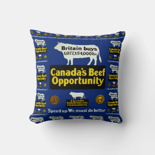 Coussin L'opportunité du boeuf canadien