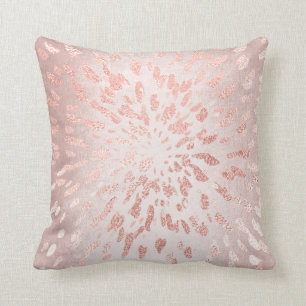 Coussin L'or de rose de rose rougissent éclat de rayures
