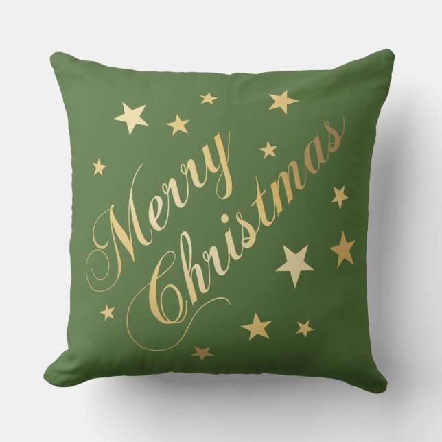 Coussin L'or élégant de manuscrit de Joyeux Noël tient le (Recto)