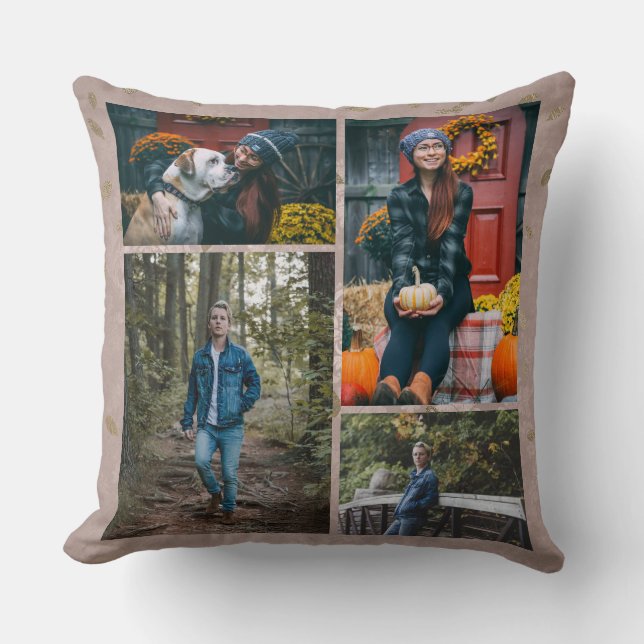 Coussin L'or rose de charme de collage de coutume/quatre (Recto)