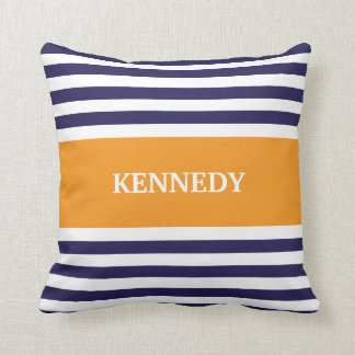 Coussin L'orange de marine barre le monogramme