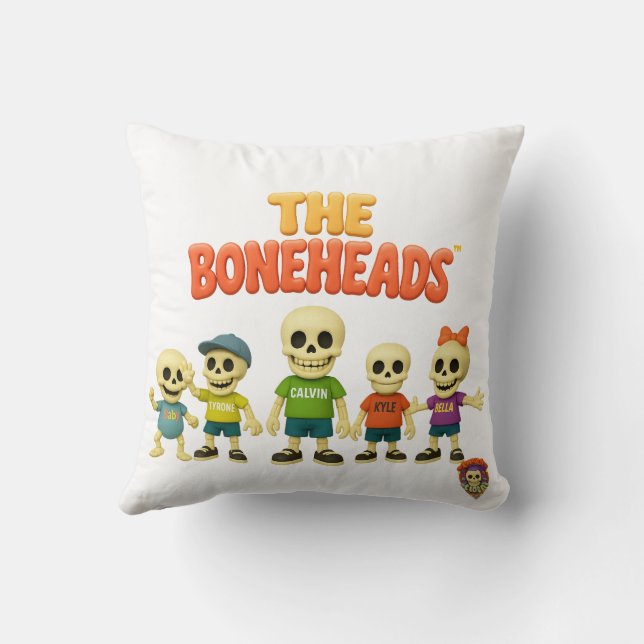 Coussin 🦴 L'oreiller jeté The Boneheads™ (Verso)