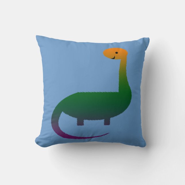 Coussin L'oreiller pour enfants du dinosaure heureux (Recto)