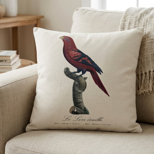 Coussin Lori réticulé, Trichoglossus reticulatus (Blue-Streaked Lory, Trichoglossus reticulatus. Throw Pillow)