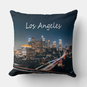 Coussin Los Angeles California City Skyline la nuit