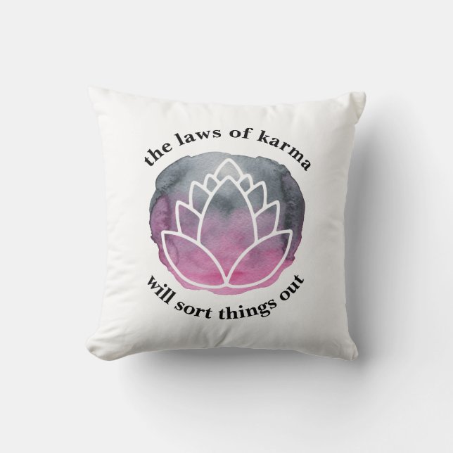 Coussin Lotus blancs Lotus Lots de Karma Inspirational Dit (Recto)