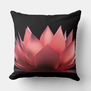 Coussin Lotus Élégant Noir