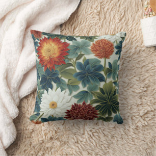 Coussin Lotus et Chrysanthème vibrants